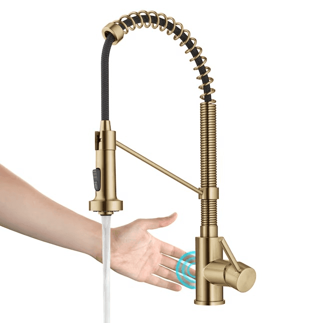 Kraus Bolden Touchless Pull-Down Kitchen Faucet - Brushed Brass