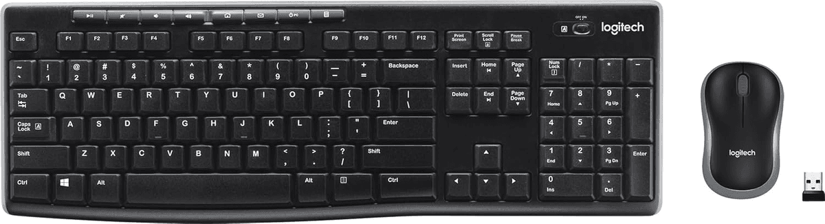 Logitech MK270 Wireless Keyboard and Mouse Combo - Black