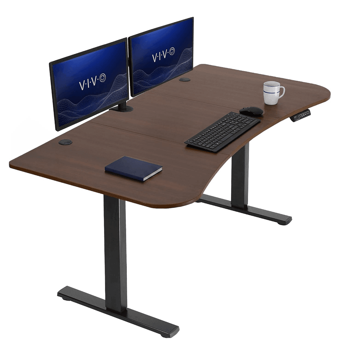 VIVO 63 x 32-inch Electric Standing Desk, Dark Walnut