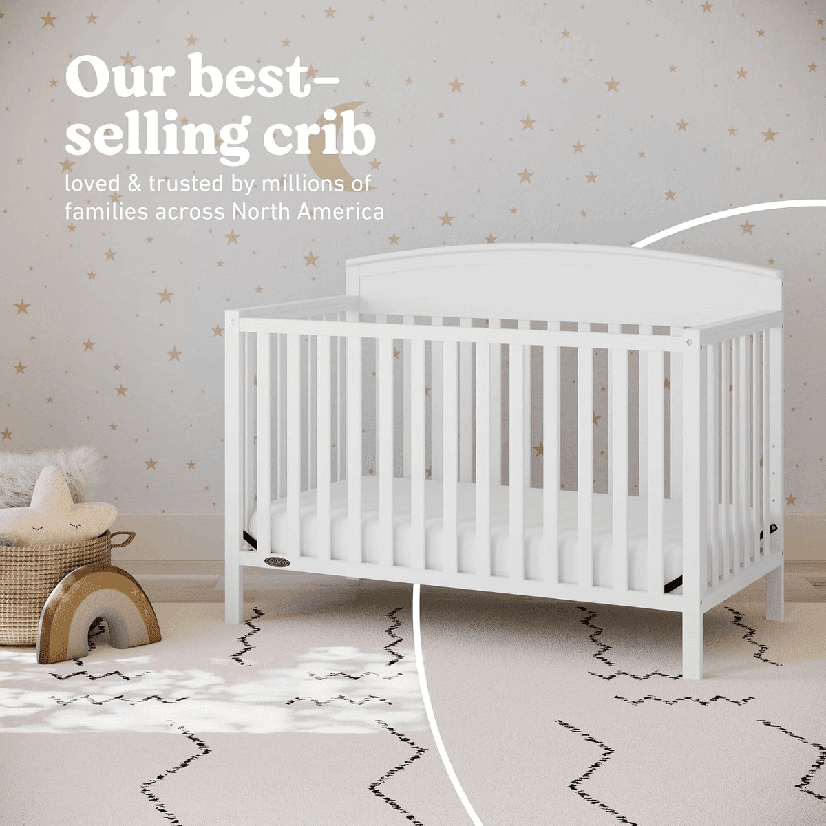 Graco Benton 5-in-1 Convertible Crib, White image 4