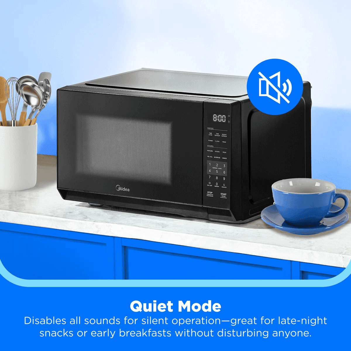 Midea 0.7 Cu. Ft. 700W Countertop Microwave - Black image 4