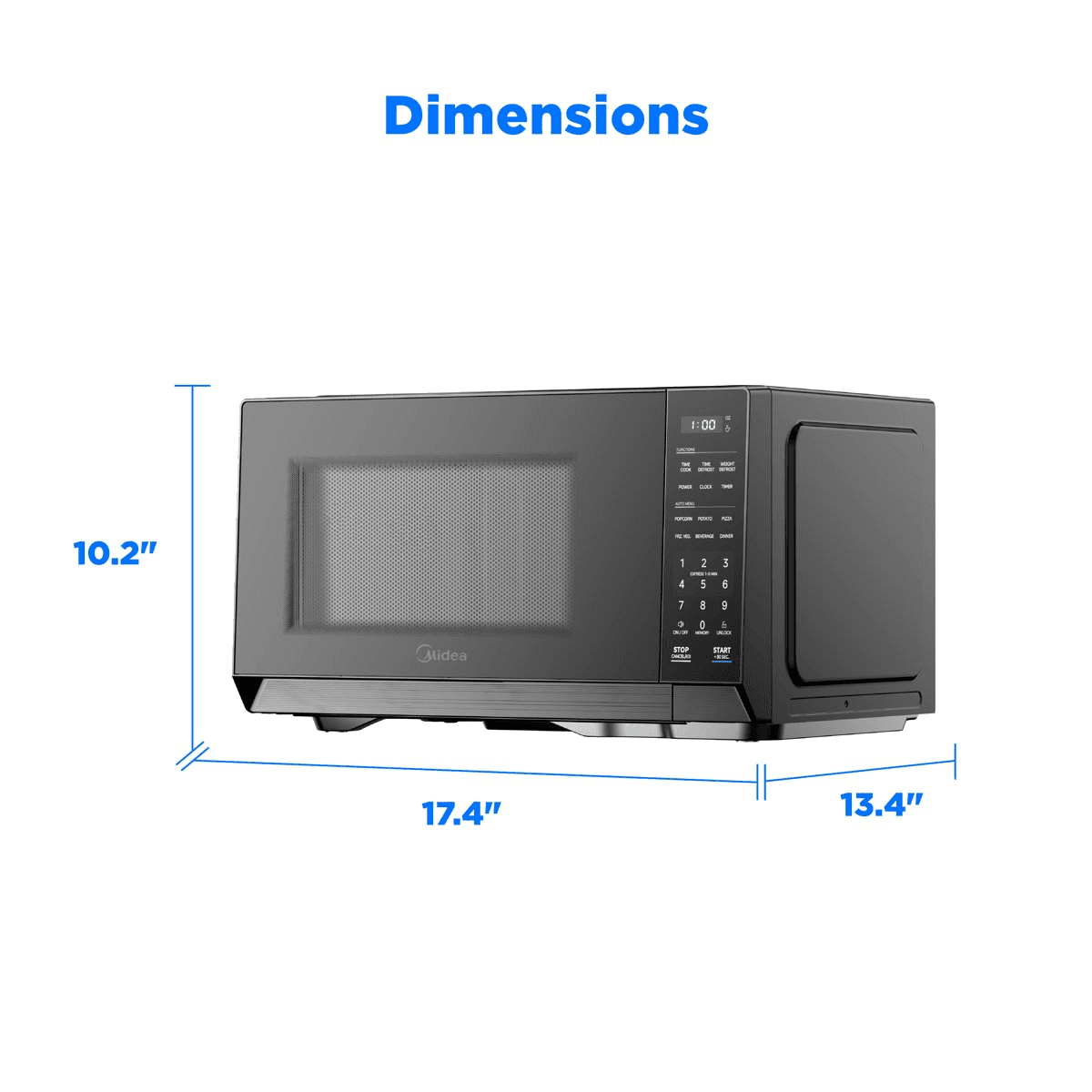 Midea 0.7 Cu. Ft. 700W Countertop Microwave - Black image 3