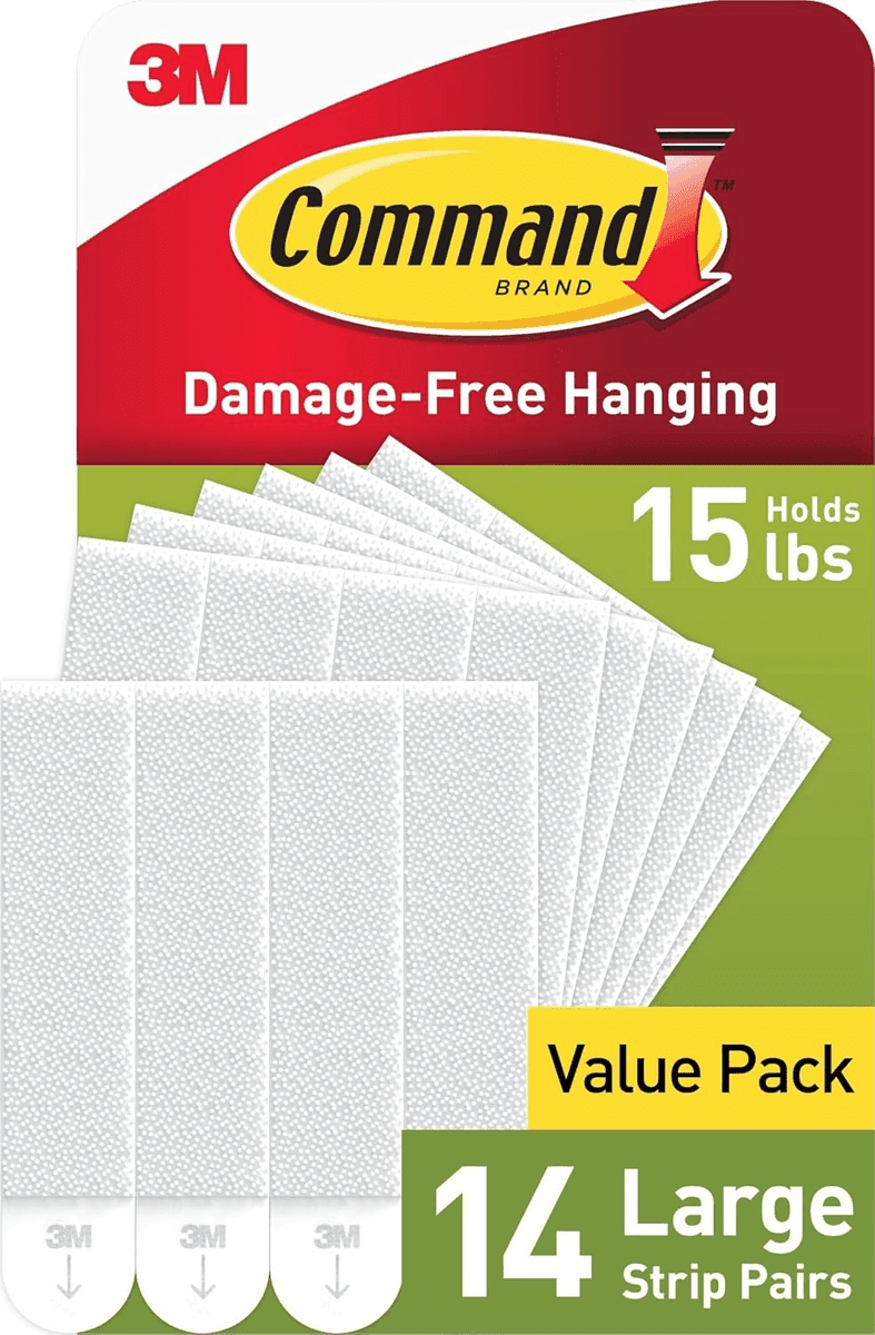 Command Large Picture Hanging Strips, 14 Pairs (28 Strips), White