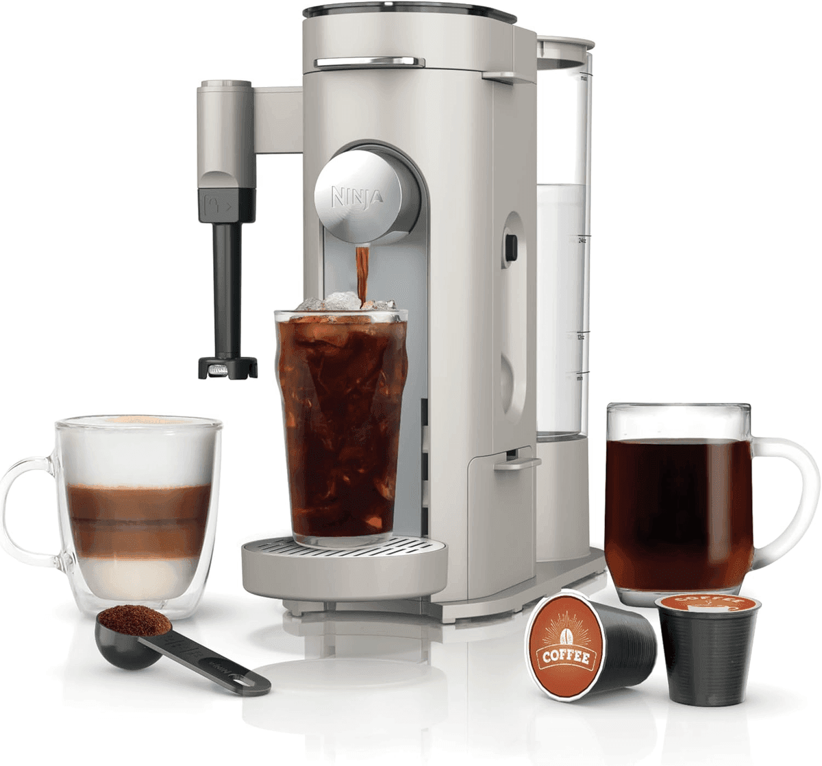 Ninja PB051ST Pod & Grounds Coffee Maker with Frother