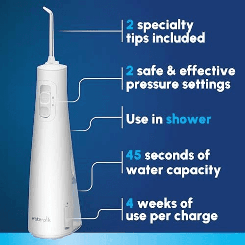 Waterpik Cordless Pulse 3100 Rechargeable Portable Water Flosser for Teeth, Gums, Braces Care and Travel with 2 Flossing Tips, Waterproof for Showe... image 3