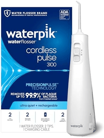 Waterpik Cordless Pulse 3100 Rechargeable Portable Water Flosser for Teeth, Gums, Braces Care and Travel with 2 Flossing Tips, Waterproof for Showe... image 2