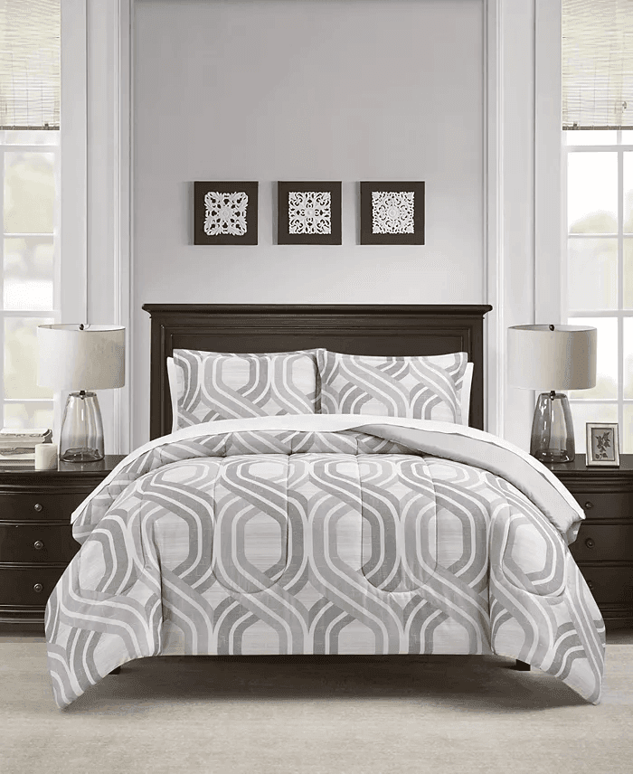 Macy's Ainsley Geometric 3-Piece King Comforter Set