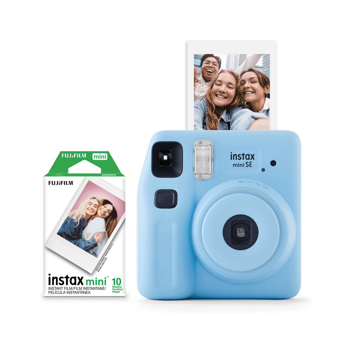 Fujifilm instax Mini SE Instant Camera with 10-Pack Film - Light Blue