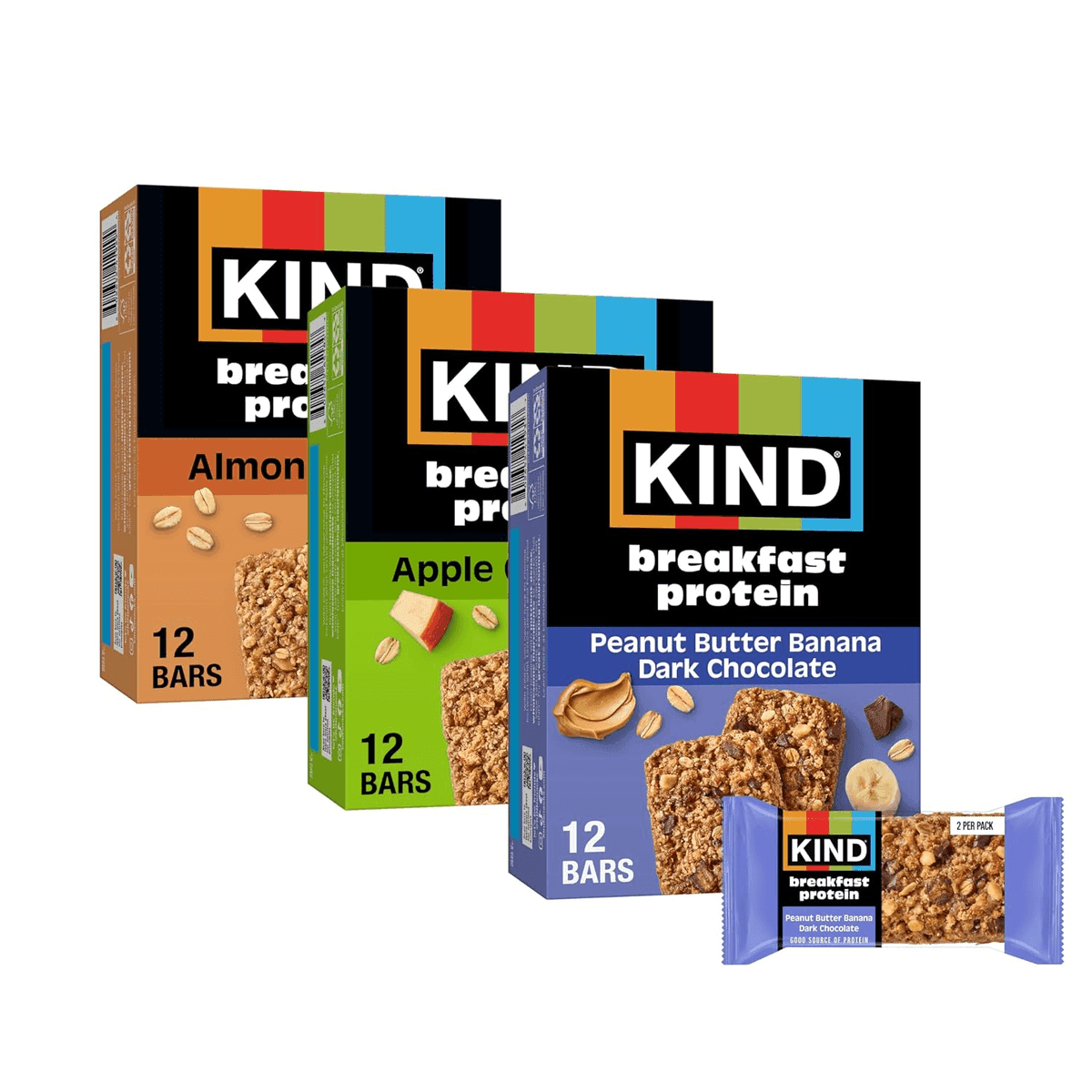 KIND Breakfast Protein Bars Variety Pack - 18 Two-Bar Packs