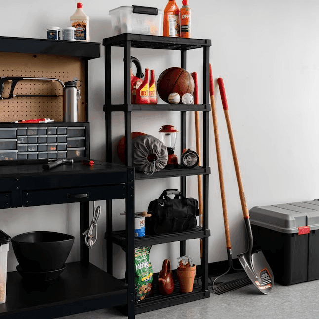 IRIS 5-Tier Plastic Utility Shelving Unit - Black image 2