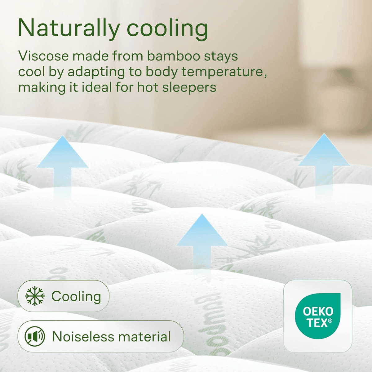 Niagara Sleep Solution Full Bamboo-Derived Mattress Topper - Green image 3