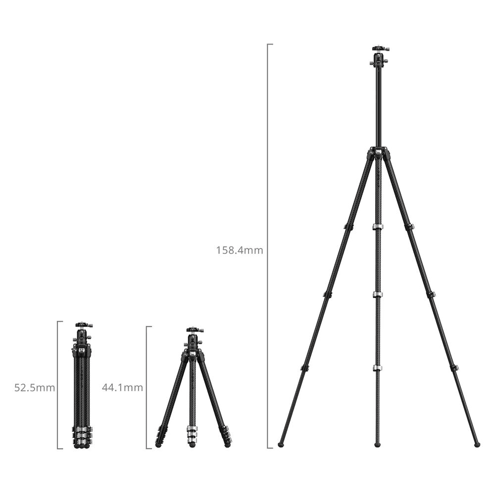 SmallRig 5866 Carbon Fiber Travel Tripod with Ball Head image 4