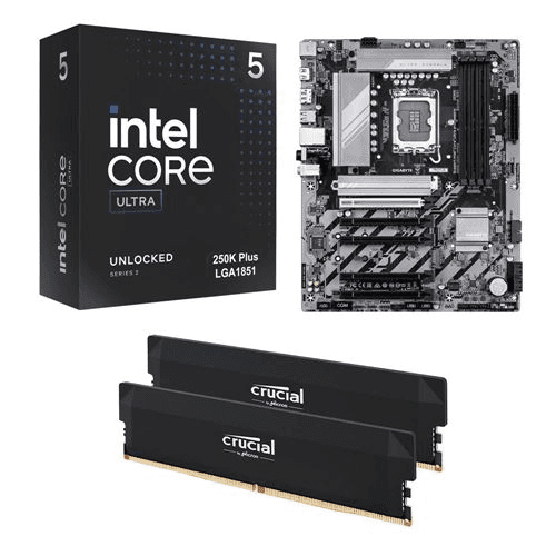 Intel Core Ultra 5 250K Plus Gigabyte B860 Crucial 32GB Bundle