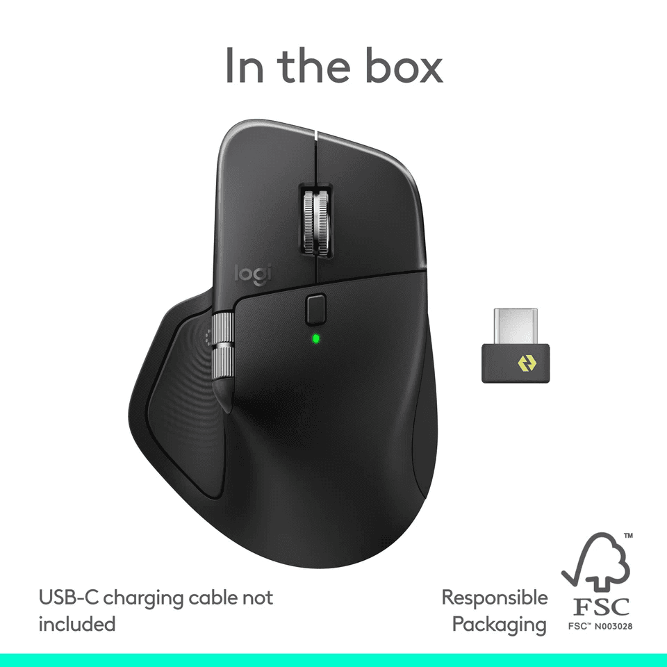Logitech MX Master 4 Wireless Mouse (Certified Refurbished, Black) image 3