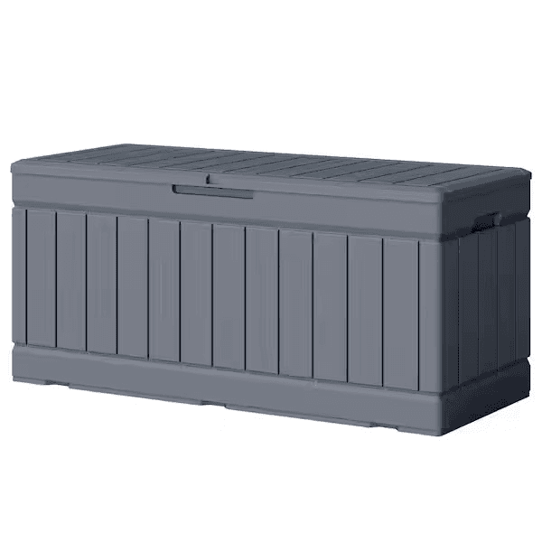 Patiowell 82-Gallon Lockable Outdoor Storage Deck Box, Gray