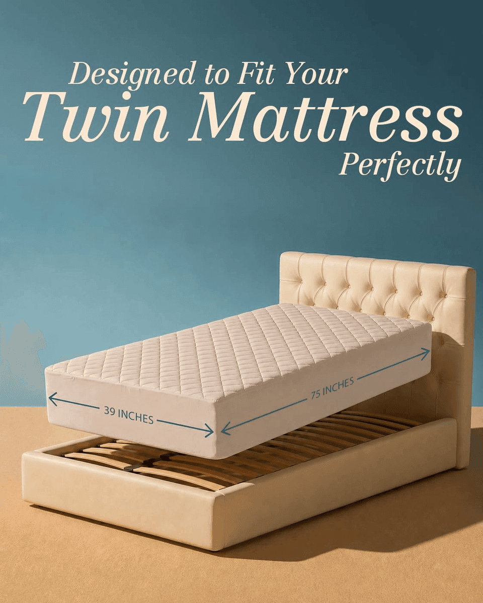 Utopia Bedding Quilted Twin Mattress Pad, Beige image 2