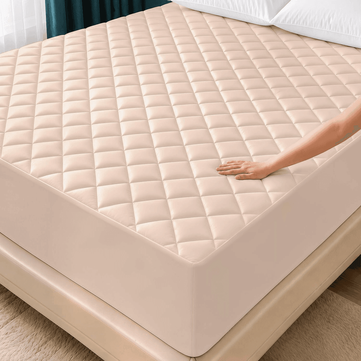 Utopia Bedding Quilted Twin Mattress Pad, Beige