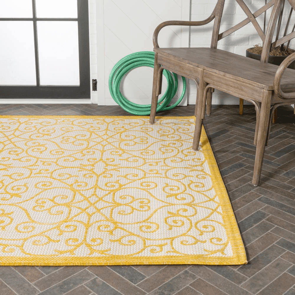 JONATHAN Y Madrid Cream/Yellow Indoor/Outdoor Area Rug - 7 ft. 9 in. x 10 ft. image 5