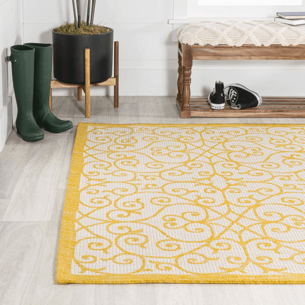 JONATHAN Y Madrid Cream/Yellow Indoor/Outdoor Area Rug - 7 ft. 9 in. x 10 ft. image 3