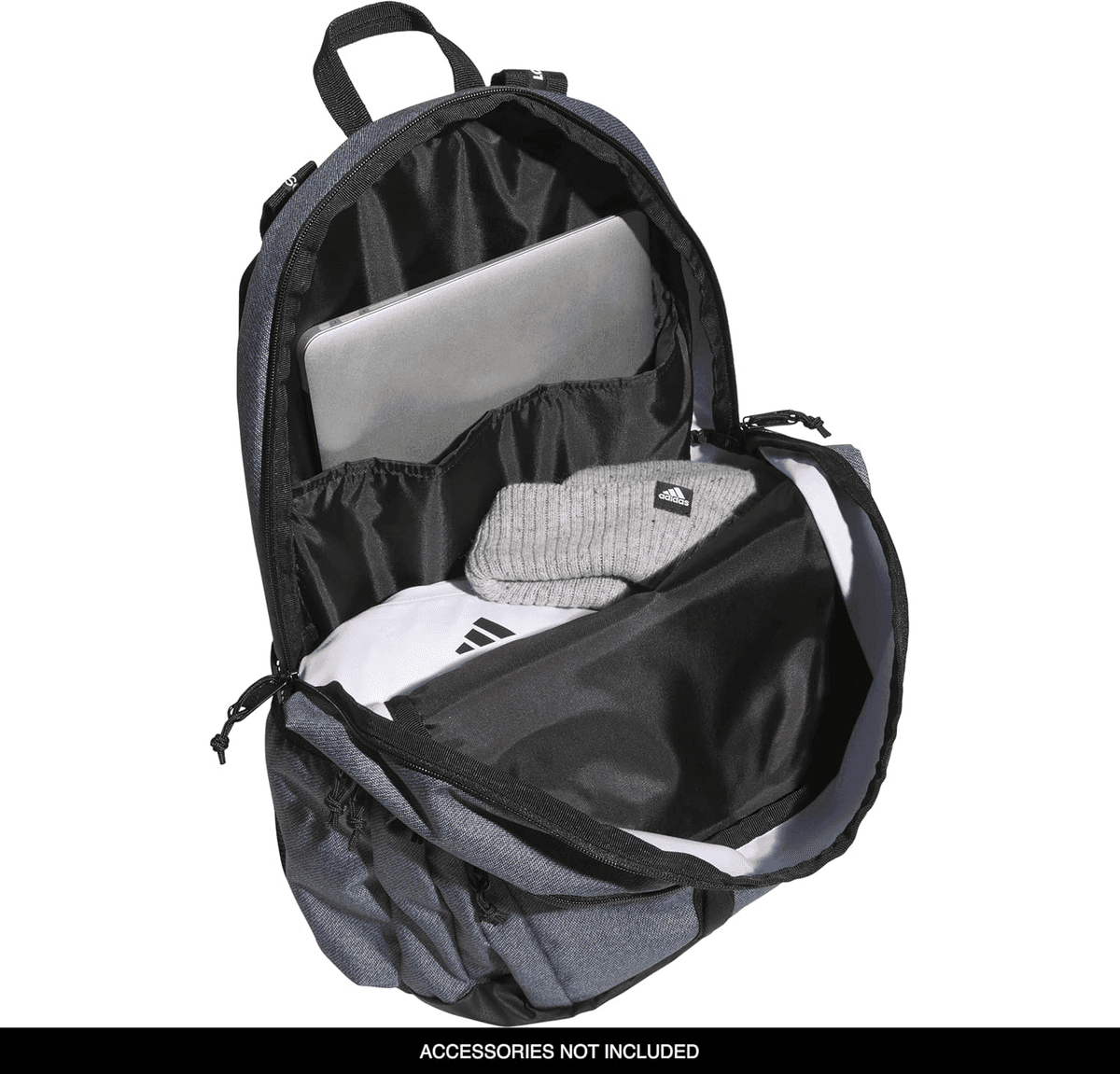 adidas Prime School Backpack 37L with 17-inch Laptop Sleeve - Twill Onix Grey/Black image 3