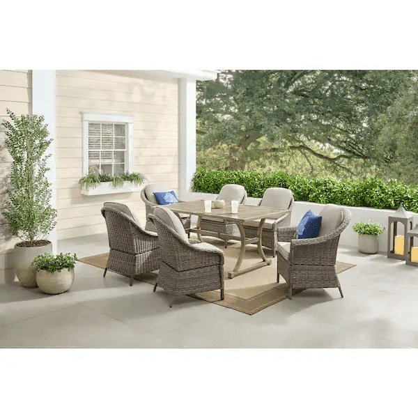 Hampton Bay Brooke Mill 7-Piece Outdoor Dining Set for $698 at Home Depot