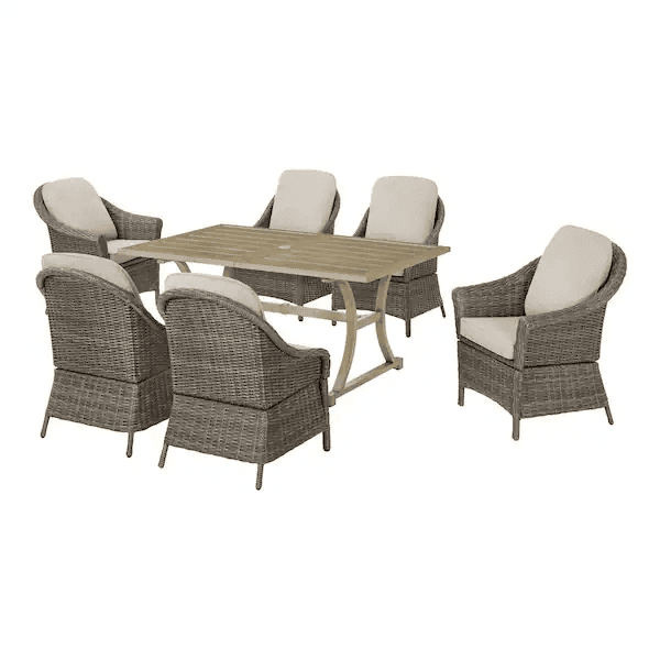 Hampton Bay Brooke Mill 7-Piece Outdoor Dining Set for $698 at Home Depot image 2