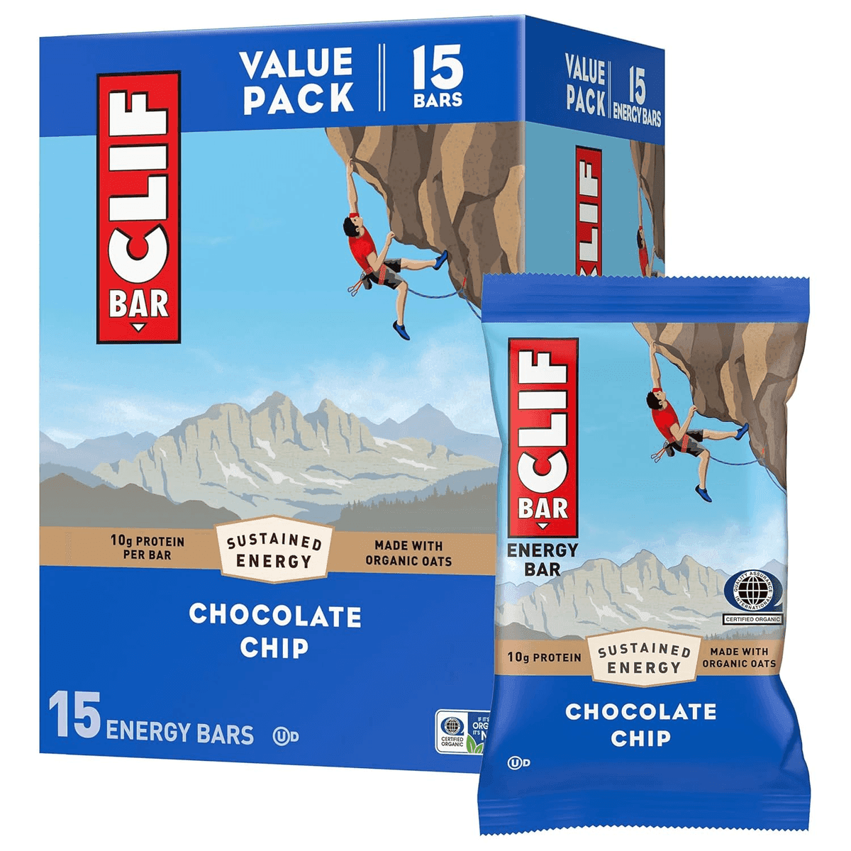 CLIF BAR Chocolate Chip Energy Bars - 15 Count
