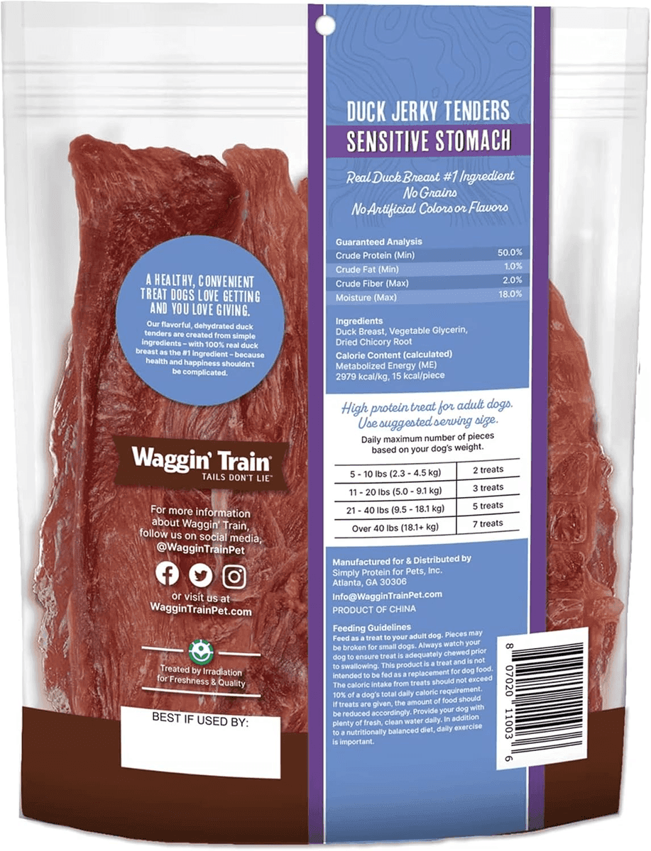 Waggin' Train Duck Jerky Dog Treats for Sensitive Stomachs - 12 oz image 2