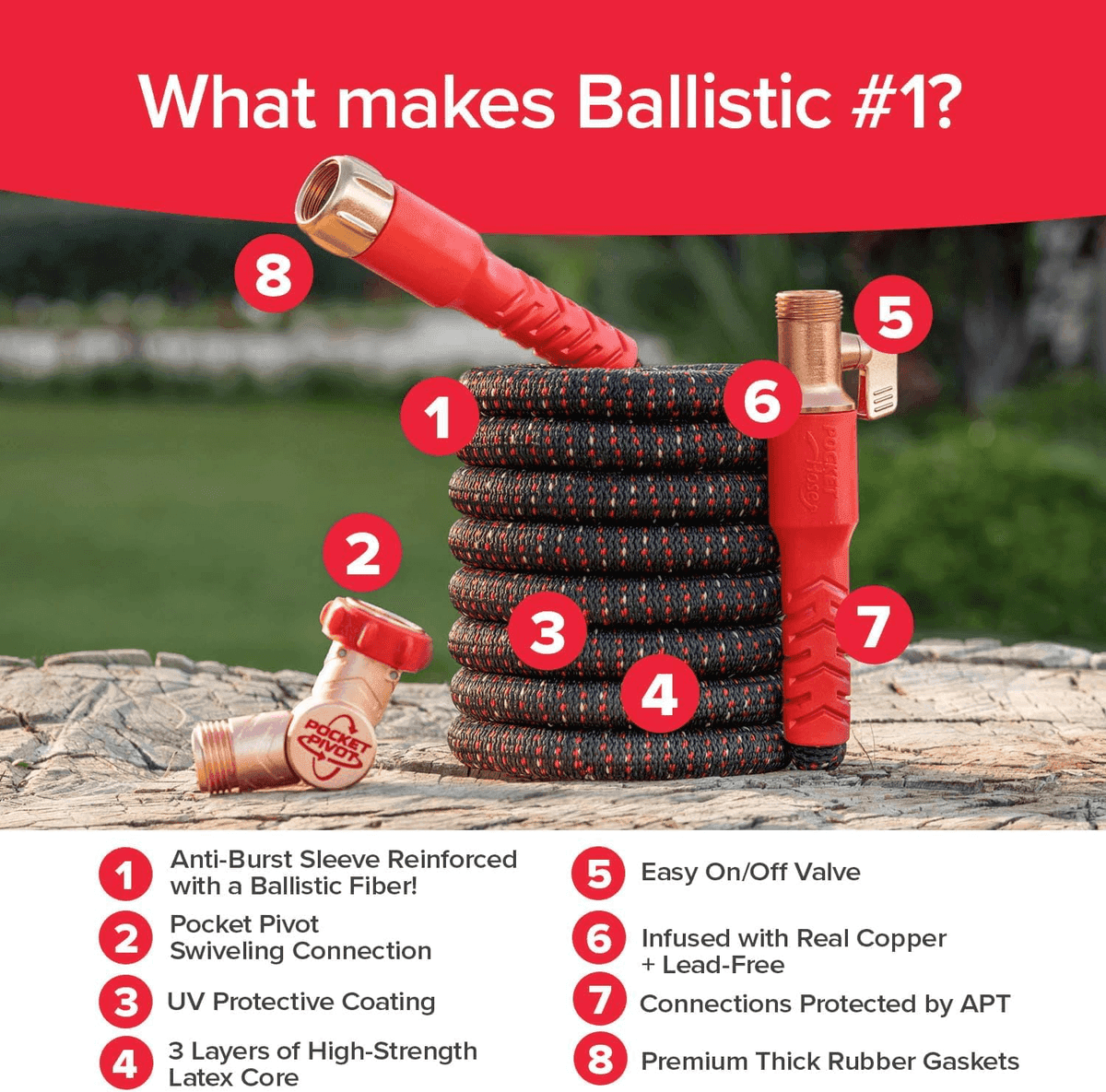 Pocket Hose Ballistic 50-Ft Expandable Garden Hose image 3