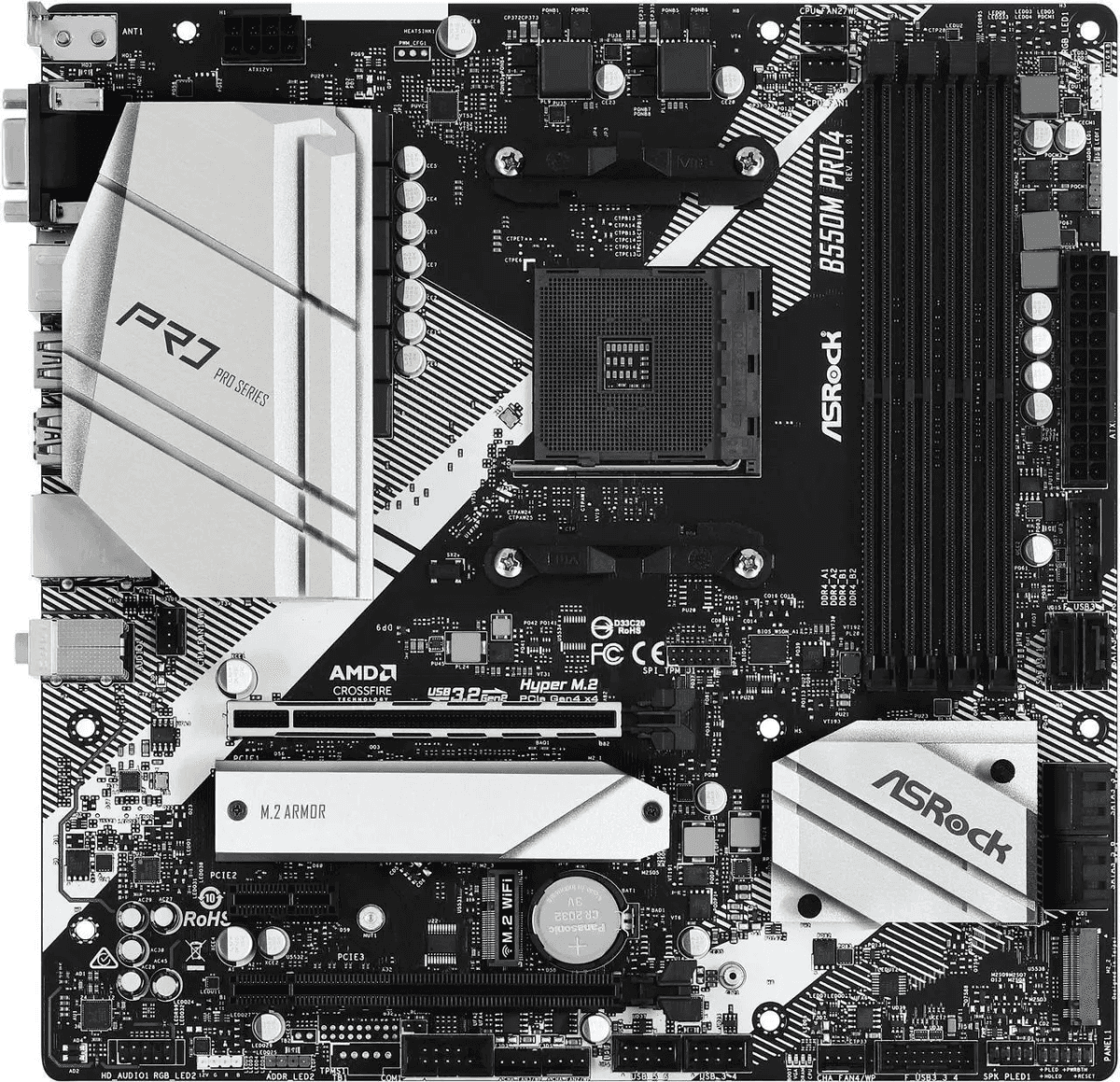 ASRock B550M PRO4 AM4 Micro ATX Motherboard