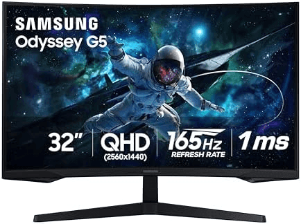 SAMSUNG 32" Odyssey G55C Series QHD 1000R Curved Gaming Monitor, 1ms(MPRT), HDR10, 165Hz, AMD Radeon FreeSync, Eye Care, Glare Free, Sharp Resoluti... image 2
