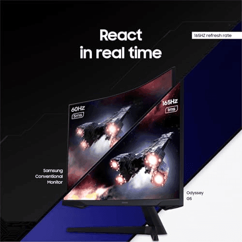 SAMSUNG 32" Odyssey G55C Series QHD 1000R Curved Gaming Monitor, 1ms(MPRT), HDR10, 165Hz, AMD Radeon FreeSync, Eye Care, Glare Free, Sharp Resoluti... image 5