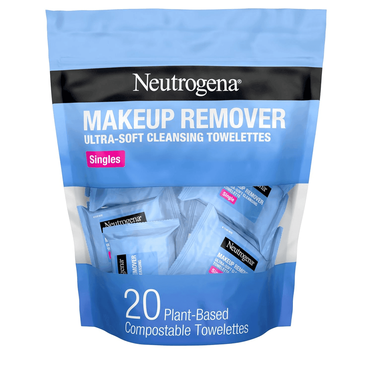 Neutrogena Makeup Remover Towelettes Singles, 20 Count