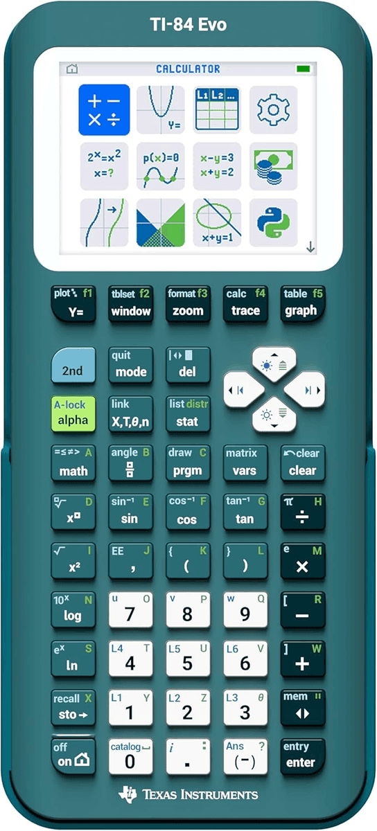 Texas Instruments TI-84 Evo Graphing Calculator - Teal