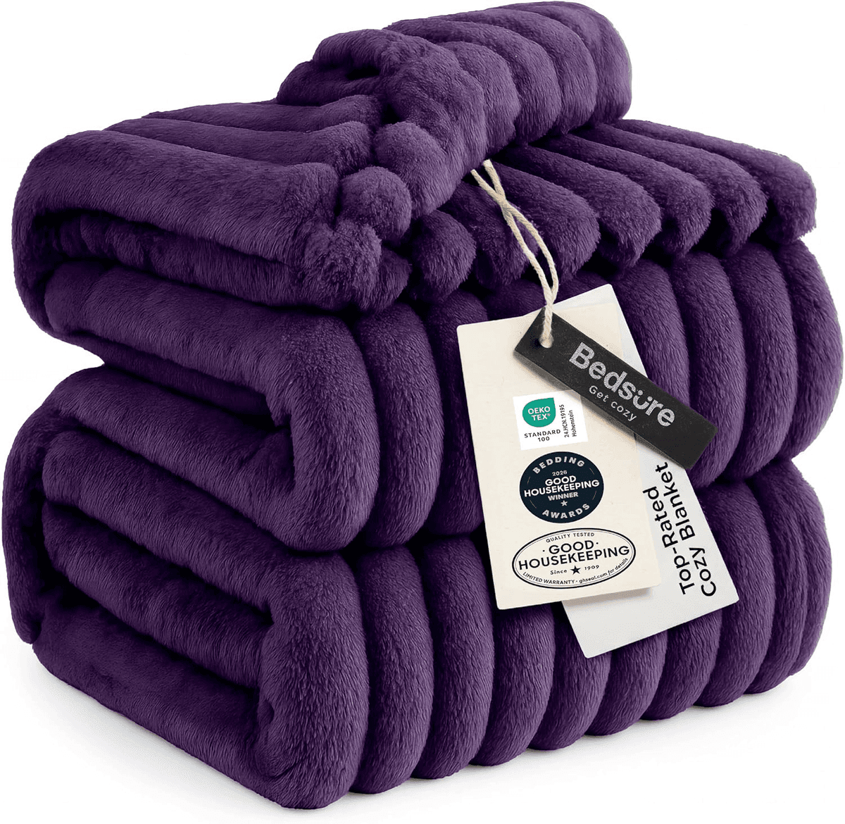 Bedsure King Size Soft Fleece Blanket 108 x 90 - Purple