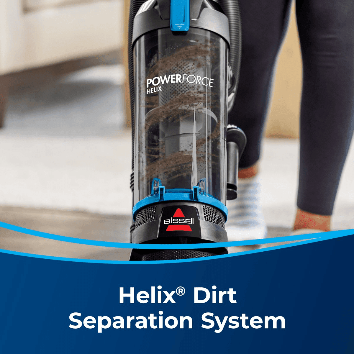 BISSELL PowerForce Helix Upright Vacuum 3313 - Blue image 4