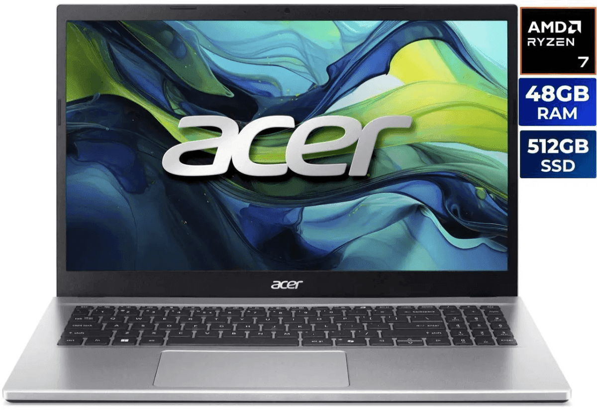 Acer Aspire Go 15 Ryzen 7 Laptop, 48GB RAM, 512GB SSD