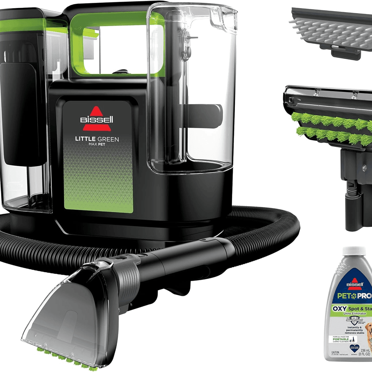 BISSELL® Little Green® Max Pet Portable Carpet and Upholstery Deep Cleaner, Car/Auto Detailer, with Self-Cleaning Tough Stain Tool and Pet Hair Rem...