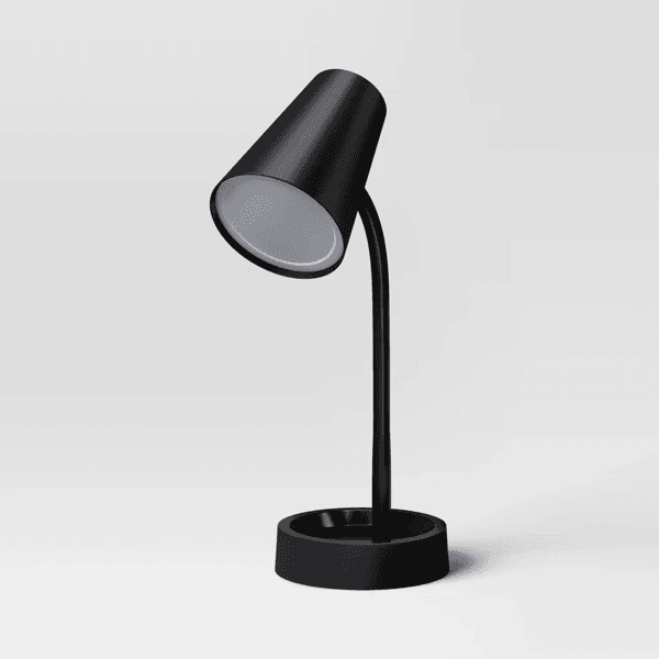 Room Essentials Task Table Lamp with Integrated LED, Black