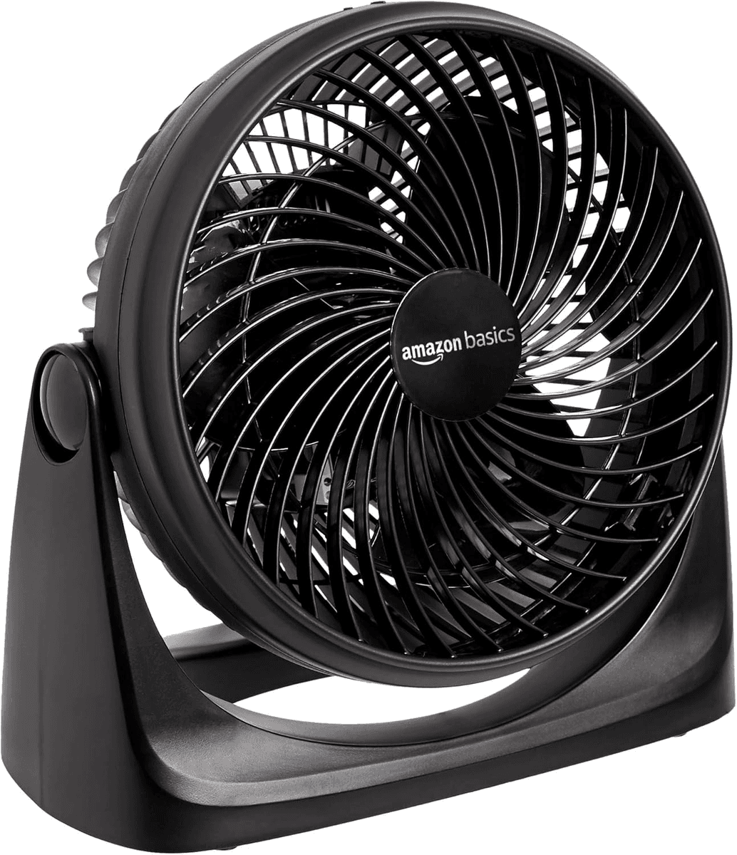 Amazon Basics Air Circulator Desk Fan, 3 Speeds, Black