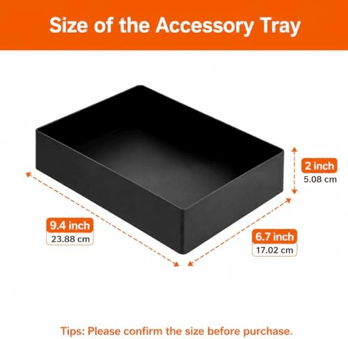 Amazon Basics Rectangular Plastic Desk Organizer, Black image 3
