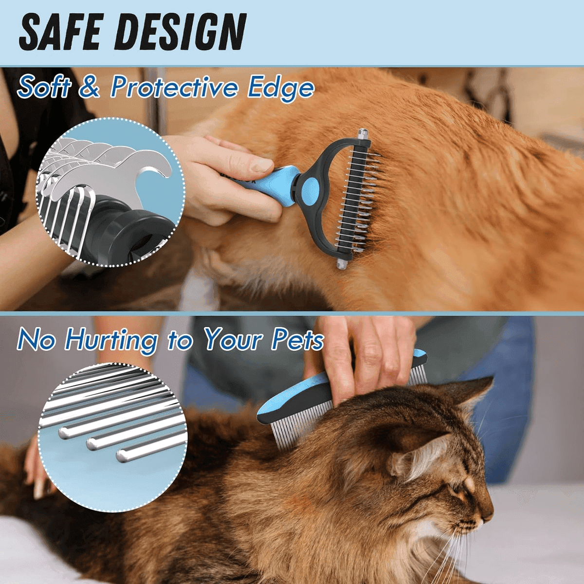 Docrok 2-in-1 Pet Deshedding Brush and Metal Comb Set image 4