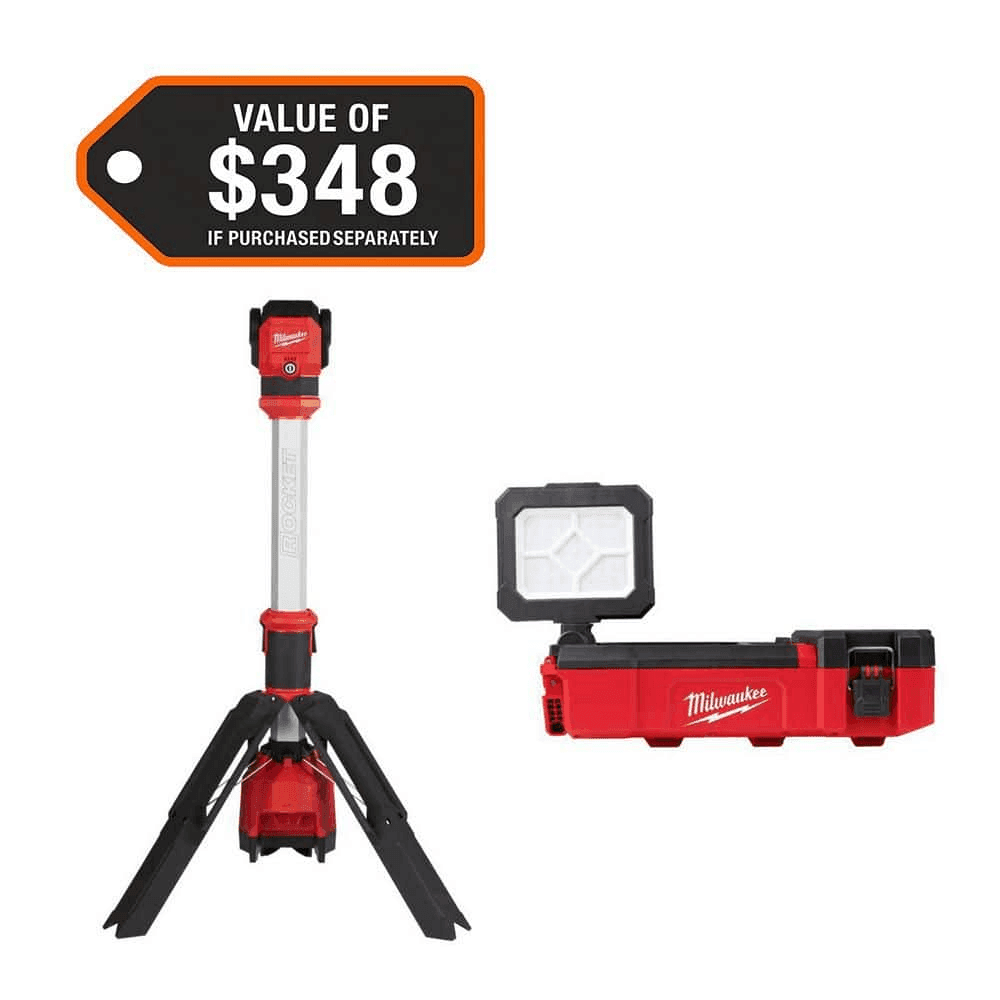 Milwaukee M12 ROCKET LED Stand Work Light & PACKOUT Floodlight for $172 at Home Depot