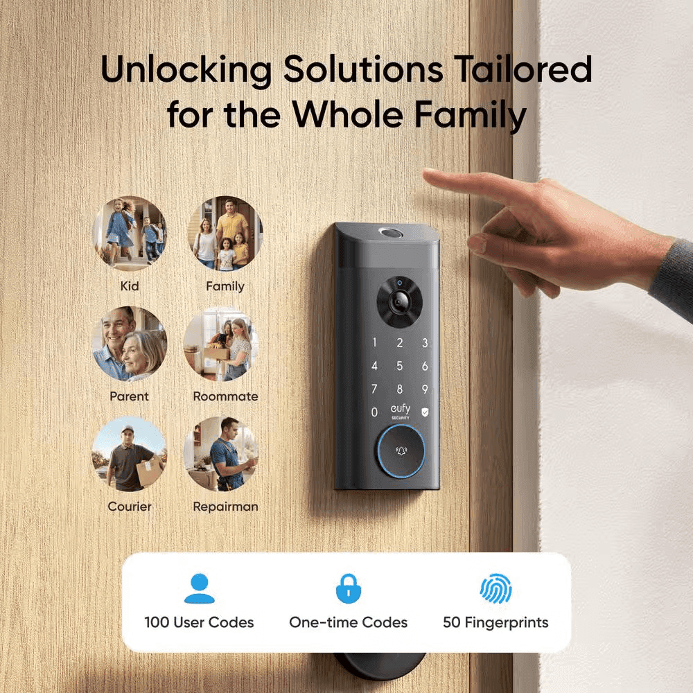 eufy E330 3-in-1 Video Smart Lock with Chime - Black image 4