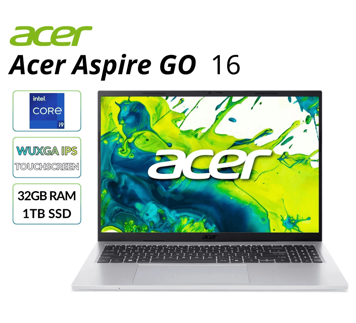 Acer Aspire Go 16 Touch Laptop - Core i9, 32GB RAM, 1TB SSD