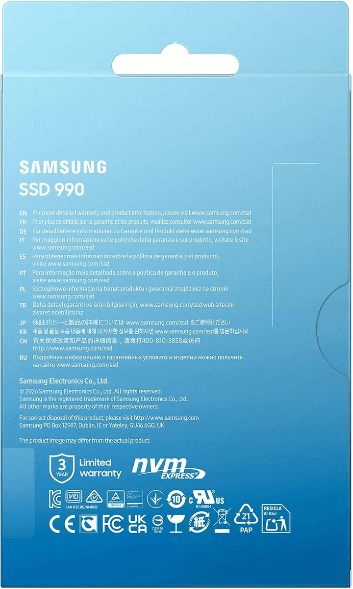 Samsung 990 2TB PCIe 4.0 NVMe M.2 Internal SSD image 5