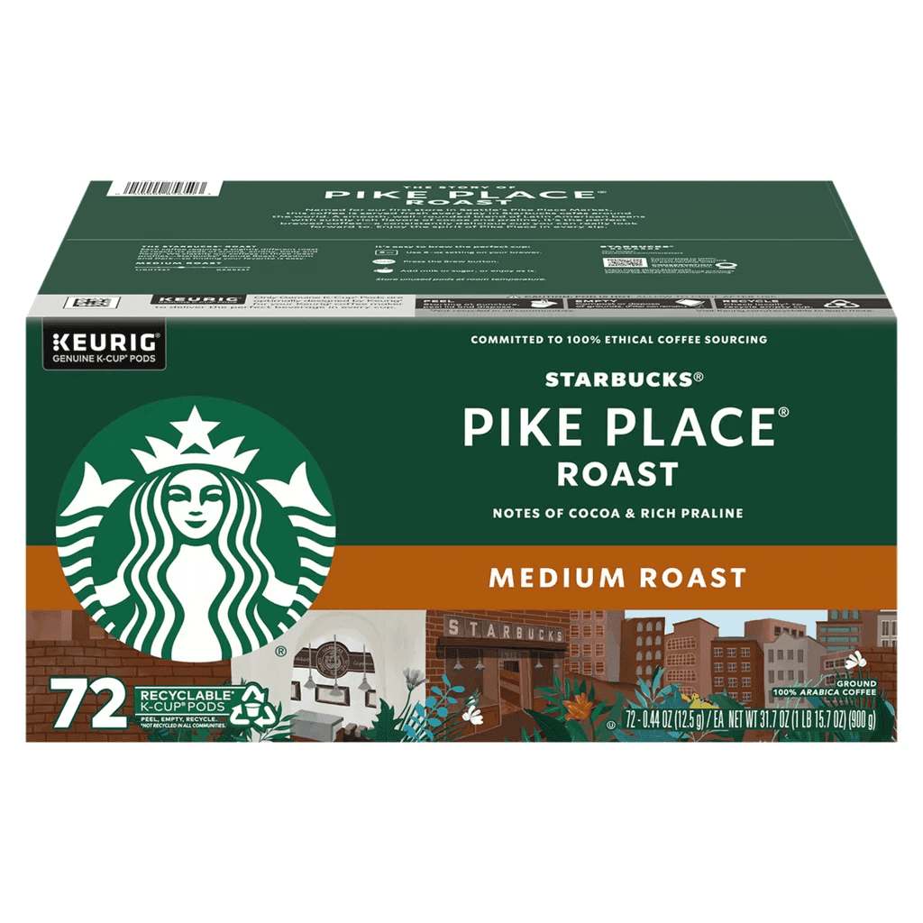 Starbucks Pike Place Medium Roast K-Cup Pods, 72-Count