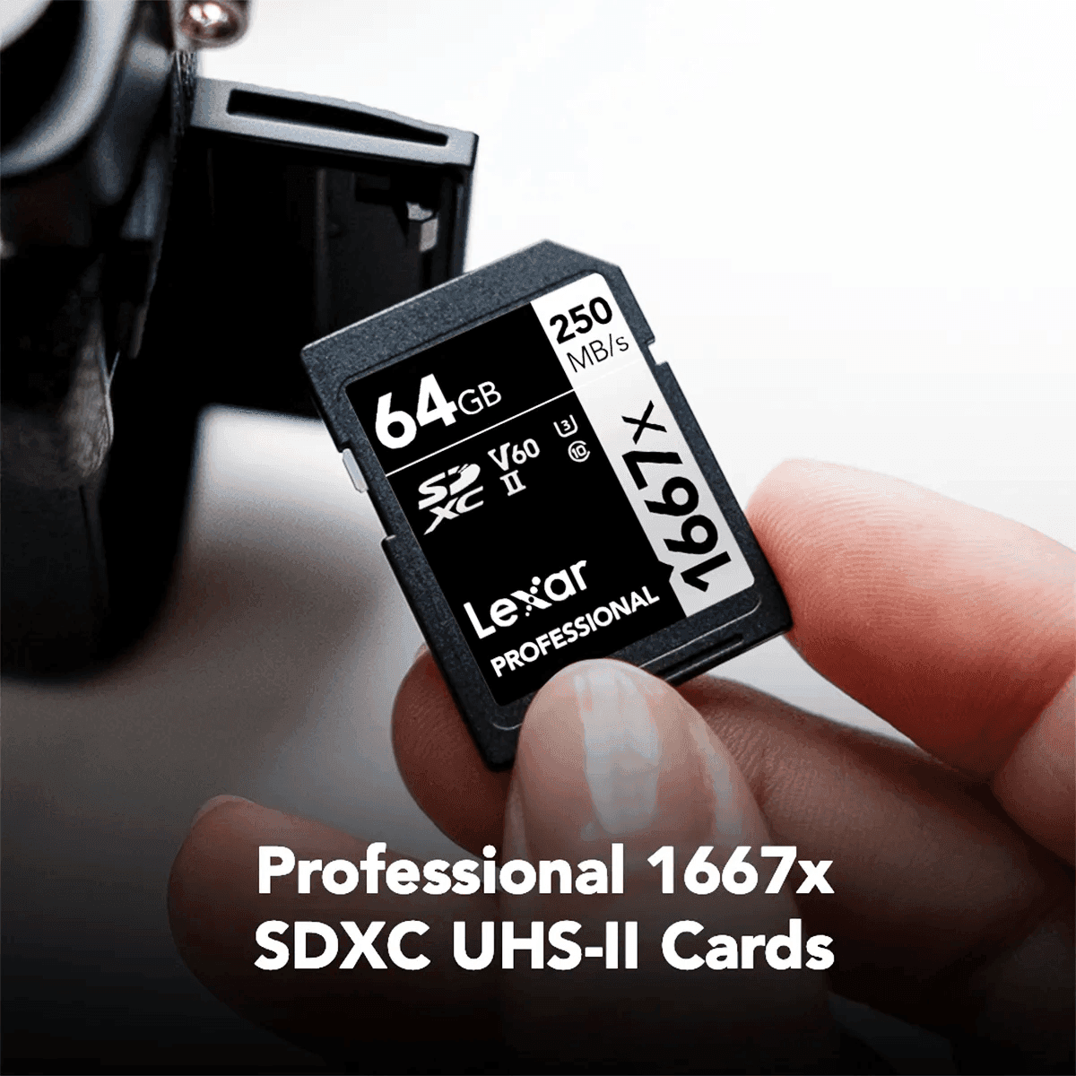 Lexar SILVER Professional 1667x 64GB UHS-II SDXC Card image 2