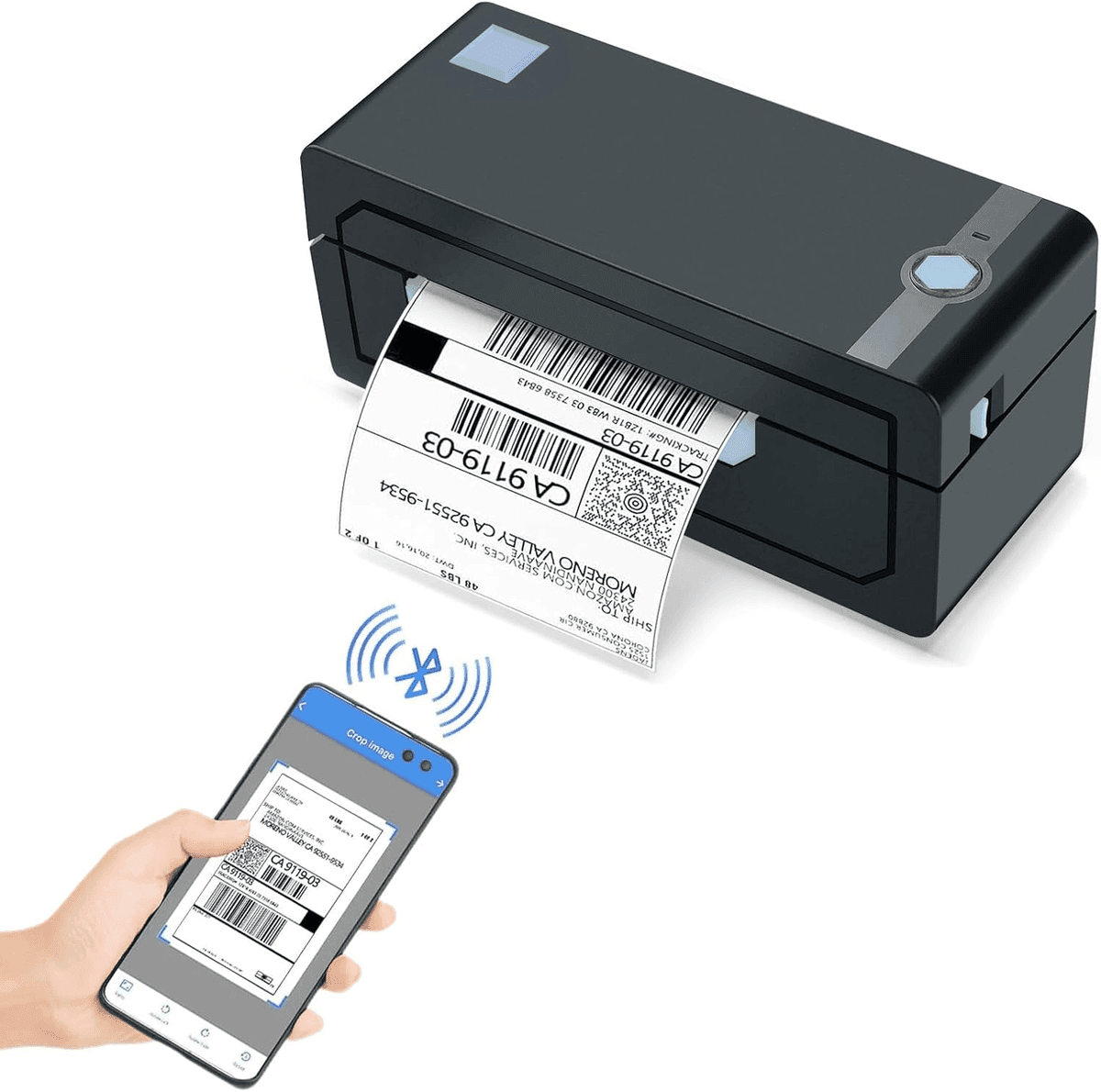 JADENS Bluetooth 4x6 Thermal Shipping Label Printer - Blue