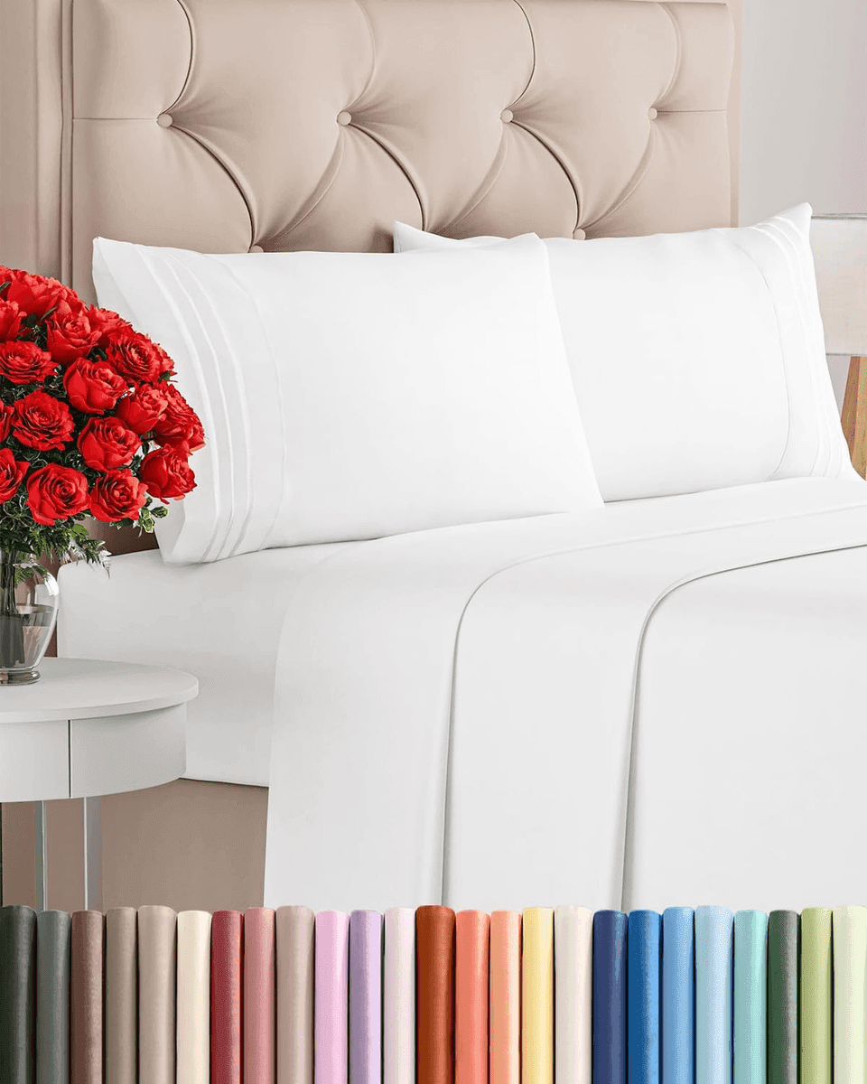 CGK Unlimited Full 4-Piece Bed Sheet Set - White